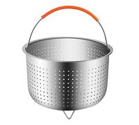 Lembeauty 8.0L Stainless Steel Rice Cooker Steamer Basket, Silicone Thermal Insulation Handle, Dishwasher Safe, Fits 6 or 8 Quart Instant Pot