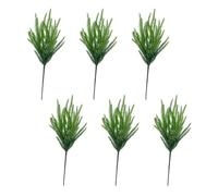 LEMCC 6PCS Christmas Norfolk Pine Branches, Artificial Green Pine Needle Branches Small Twig, Fake Greenery Pine Stems, Christmas DIY Accessories Stems Picks for Christmas Holiday Winter
