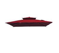 LEMCC Patio Umbrella Replacement Canopy, 10x10ft Cantilever Offset Square Patio Umbrella Cover, Double Umbrella Replacement Top, Hanging Umbrella for Market Garden Deck Pool Backyard Patio(Wine red)