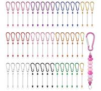 Lemecima 50 PCS Colorful Beadable Keychain Bar Set, 10 Vibrant Colors Metal DIY Charms for Keychain Making, Creative Jewelry Craft Supplies for Personalized Accessories