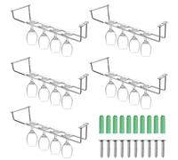 Lemecima Wine Glass Rack Stainless Steel Wine Glass Holder 4Pack, 14 inch Hanging Stemware Rack for Bar Kitchen Cabinet