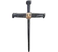 LeMeeOly Passion of Jesus Christ Crucifixion Nail, Metal Cross for Wall Decor, 3PCS Handmade Flat-Head Nails DIY Crafts 8’’,Christian Style Decor for Church Home Easter Christmas Memorials