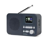 LEMEGA DAB Go Portable DAB+/FM Radio - Digital Compact Radio with Bluetooth Streaming,Personal Small DAB Radio, OLED Display, Dual Alarm Clock,Headphone Jack,Batteries or Mains Powered,Dark Grey