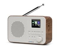 LEMEGA DAB Go Portable DAB+/FM Radio - Digital Compact Radio with Bluetooth Streaming,Personal Small DAB Radio, OLED Display, Dual Alarm Clock,Headphone Jack,Batteries or Mains Powered,Walnut