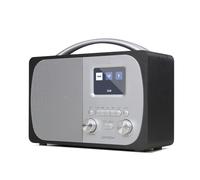 LEMEGA DR5 DAB/DAB+ Digital Radio - Alarm Clock Radio with Bluetooth Streaming, FM, Mains or Battery Powered - Compact Kitchen or Bedroom DAB Radio with Presets, Wood Cabinet & Brushed Metal Finish