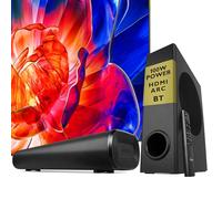 LEMEGA Edge X Boost 2.1 Soundbar with Subwoofer - 100W Total Power, HDMI ARC, Optical, AUX, USB, Bluetooth Streaming, Long-Throw Subwoofer, Wall-Mountable Home Cinema for TV