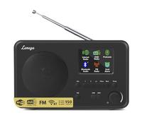 LEMEGA IR1S Internet Radio with Podcasts & Bluetooth - DAB/DAB+, FM Radio, 150 Presets, Alarm Clock Radio, Compact Kitchen Radio with Full Colour Display, Mains or AA Battery Powered (Black, IR1S)