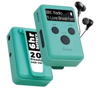LEMEGA MINI GO DAB Portable Pocket Digital Radio,Personal Mini DAB Sports Radio,Sports Clip & XL Length Earphones,Rechargeable Battery,Quick Charge,20 Station Presets,Green