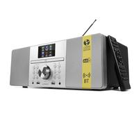 LEMEGA MSY1P CD Player with DAB/DAB+ & FM Radio, Bluetooth Streaming, 80W Stereo HiFi System, Full Colour Display, 60 Presets, Remote Control, Acoustic Wooden Cabinet,Black