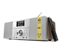 LEMEGA MSY1P CD Player with DAB/DAB+ & FM Radio, Bluetooth Streaming, 80W Stereo HiFi System, Full Colour Display, 60 Presets, Remote Control, Acoustic Wooden Cabinet,Walnut