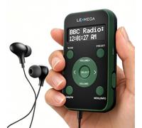 LEMEGA PR1L Pocket DAB/DAB+ Digital Radio,Rechargeable,Earphones In reen | 40 presets, LCD display, physical lock switch, just 65g, up to 12hr playback per charge, walking and travel radio, USB-C