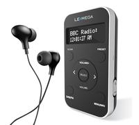 LEMEGA PR1L Pocket DAB Radio, FM Radio, Portable DAB+ Radio, Headphone Included, Rechargeable battery,20 Presets, LCD Display, Sports DAB Radio with Lockable Switch.Black/Silver