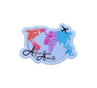 LEMEPINZ Adventure Awaits 3 Inches Embroidery Patch, Airplane Iron On/Sew On Travel Embroidered Applique Patch,Travel Patches, Fabric Patches for Clothes Backpacks Hats, Traveler DIY Accessories Gifts