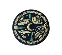 LEMEPINZ Adventure Knows No Boundries 3 Inches Embroidery Patch, Iron On/Sew On Travel Embroidered Applique Patch, Travel Patches, Fabric Patches for Clothes Backpacks Hats, DIY Accessories Gifts