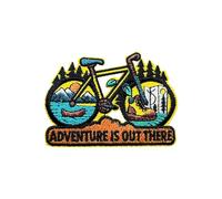 LEMEPINZ Bicycle Adventure is Out There 3 Inches Embroidery Patch, Iron On/Sew On Travel Embroidered Applique Patch, Travel Patches, Fabric Patches for Clothes Backpacks Hats, DIY Accessories Gifts
