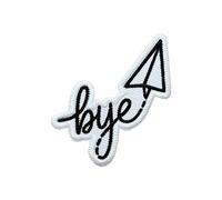 LEMEPINZ Bye Paper Airplane 3 Inches Embroidery Patch, Cute Iron On/Sew On Travel Embroidered Applique Patch, Travel Patches, Fabric Patches for Clothes Backpacks Hats, Traveling DIY Accessories Gifts