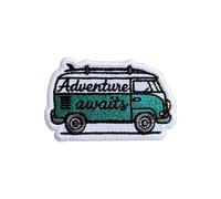 LEMEPINZ Campervan Adventure Awaits 3 Inches Embroidery Patch, Iron On/Sew On Travel Embroidered Applique Patch, Travel Patches, Fabric Patches for Clothes Backpacks Hats, Travel DIY Accessories Gifts