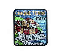 LEMEPINZ Cinque Terre 3 Inches Embroidery Patch, Italy Iron On/Sew On Travel Embroidered Applique Patch, Travel Patches, Fabric Patches for Clothes Backpacks Hats, DIY Accessories Gifts for Travelers
