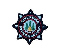 LEMEPINZ Girls Hike Above & Beyond 3 Inches Embroidery Patch, Compass Iron On/Sew On Travel Embroidered Applique Patch, Travel Patches, Fabric Patches for Clothes Backpacks Hats, DIY Accessories Gifts