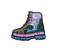 LEMEPINZ It's Always a Good Day for a Hike 3 Inches Embroidery Patch, Iron On/Sew On Travel Embroidered Applique Patch, Travel Patches, Fabric Patches for Clothes Backpacks Hats, DIY Accessories Gifts