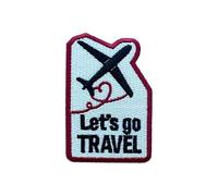 LEMEPINZ Let's Go Travel 3 Inches Embroidery Patch, Iron On/Sew On Travel Embroidered Applique Patch, Travel Patches, Fabric Patches for Clothes Backpacks Hats, DIY Accessories Gifts for Travel Lovers