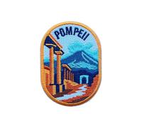 LEMEPINZ Pompeii Italy 3 Inches Embroidery Patch, Iron On/Sew On Travel Embroidered Applique Patch, Travel Patches, Fabric Patches for Clothes Backpacks Hats, DIY Accessories Gifts for Travel Lovers