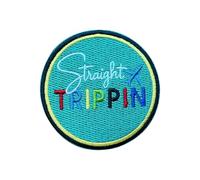 LEMEPINZ Straight Trippin 3 Inches Embroidery Patch, Plane Adventure Iron On/Sew On Travel Embroidered Applique Patch, Travel Patches, Fabric Patches for Clothes Backpacks Hats, DIY Accessories Gifts