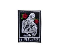 LEMEPINZ The Lovers Tarot Card Patch, Size 3" Iron Patch or Sew On Patches for Backpacks Jeans Hats Clothes, Skeletons Embroidery Patches, Applique Embroidered Tarot Sticker Patches, Gift for Adults