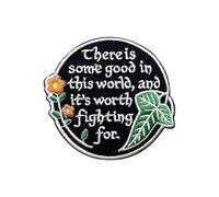 LEMEPINZ There is Some Good in This World, and It's Worth Fighting for 3 Inches Embroidery Patch, Iron On/Sew On Travel Embroidered Applique Patch, Adventure Fabric Patches for Clothes Backpacks Hats
