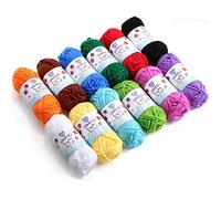 LEMESO Crochet Yarn Acrylic Yarn Knitting Wool 12Pcs x 15g Crochet Wool Crochet Kits for Beginners Adults Wool for Crochet Knitting and Crafts Multicolor