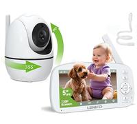 LEMFO Baby Monitor with Camera and Night Vision,5.0" IPS Screen with 30 Hours Battery,1000ft Range Baby Monitor No Wifi,2-Way Talk, Lullaby, Temperature Monitoring Suitable for Baby Rooms/Crib