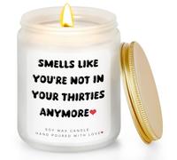Lemicin 40th Birthday Candles Gift - Funny 40th Birthday Gifts for Women Men Wife Husband Mum Dad Auntie Sister Family Friend Lavender Scented Soy Wax Candle 7oz
