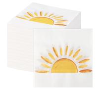 Lemicin 60Pcs Boho Sun Paper Napkins, Sunshine Napkin Disposable First Trip Around The Sun Cocktail Dinner Napkins for Birthday Baby Shower Party Supplies Birthday Decorations (13" x 13")