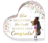 Lemicin Graduation Gifts for Her Daughter Granddaughter Girls Friends, Heart Acrylic Plaque Presents for University College School leavers Grads