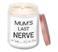 Lemicin Mums Last Nerve Candle - Personalised Birthday Gifts for Mummy from Kids Funny Mothers Day Presents from Daughter Son Lavender Scented Soy Wax Candle 7oz