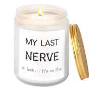 Lemicin My Last Nerve Candle - Funny Candles Gifts for Women Nice Best Friend Her Female for Birthday Valentines Day Mothers Day Lavender Scented Soy Wax Candle 7oz