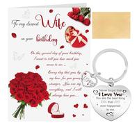 Lemicin Wife Birthday Card Gifts - Wife Birthday Cards from Husband with Envelope I Love You Wife Keyring