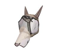 LeMieux AeroGuard Full Fly Mask - Lightweight Mesh Ears - Forelock Slit - Pecan - Large