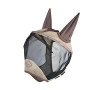 LeMieux AeroGuard Half Fly Mask - Lightweight Mesh Ears - Forelock Slit - Pecan - Large
