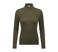 LeMieux Alice Quarter Neck Zip in Moss - Waffle Textured Fabric - 4 Way Stretch - Fitted Silhouette - Long Sleeve Women's Top - Equestrian Activewear - UK 12