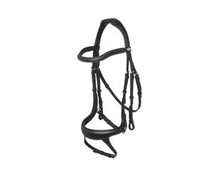 LeMieux Arika Anatomic Split Noseband Bridle - Black/Silver - Cob