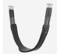 LeMieux Arika Contoured Long Girth - Soft Supple Leather - Shaped Around Elbows - Elasticated Ends - Carabiner Clip - Black - 140cm