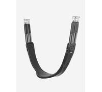 LeMieux Arika Contoured Long Girth - Soft Supple Leather - Shaped Around Elbows - Elasticated Ends - Carabiner Clip - Black - 105cm