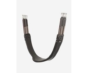 LeMieux Arika Contoured Long Girth - Soft Supple Leather - Shaped Around Elbows - Elasticated Ends - Carabiner Clip - Brown - 115cm