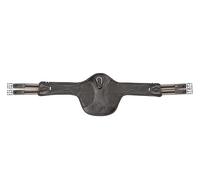 LeMieux Arika Contoured Long Stud Girth - Soft Supple Leather - Shaped Around Elbows - Elasticated Ends - Carabiner Clip - Brown - 100cm/40"