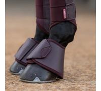 LeMieux Arika Over Reach Boots - Tough and Durable PU Leather - Double Lock Velcro - Damson - Large