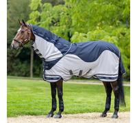 LeMieux Arika Shower-Tek Fly Rug - Waterproof Topline Hybrid Turnout Rug - UV Protection - Navy - 7ft