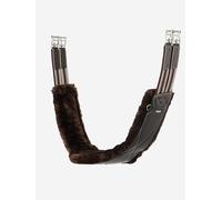 LeMieux Arika Simuwool Contoured Long Girth - Soft Supple Leather - Elasticated Ends - Washable Detachable Simuwool - Brown - 135cm