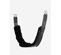 LeMieux Arika Simuwool Contoured Long Girth - Soft Supple Leather - Elasticated Ends - Washable Detachable Simuwool - Black - 140cm