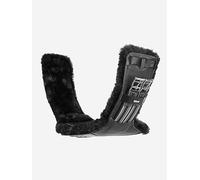 LeMieux Arika Simuwool Contoured Short Stud Girth - Anatomic Shape - Soft & Flexible Leather - Centre Carabiner Clip - Detachable Simuwool Lining - Black - 55cm/22"